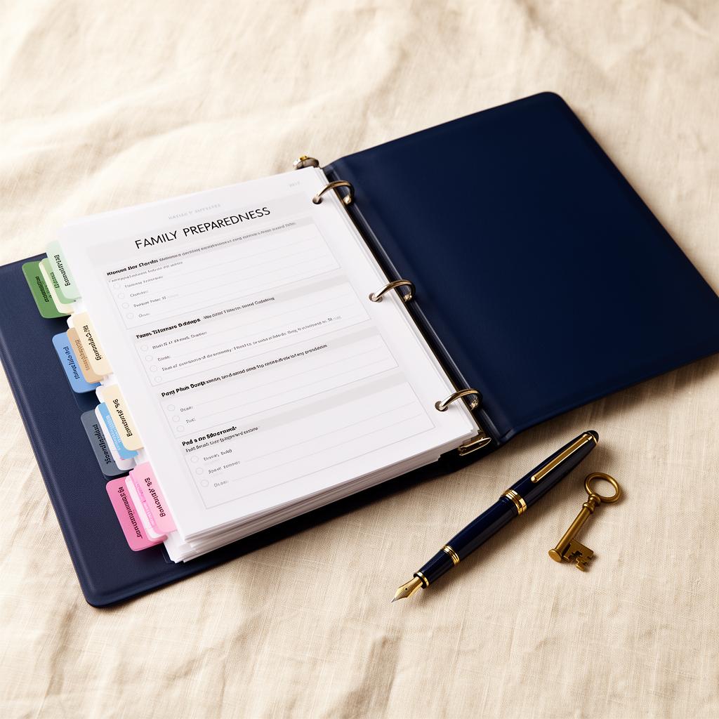 The Legacy Binder open with organized family documents